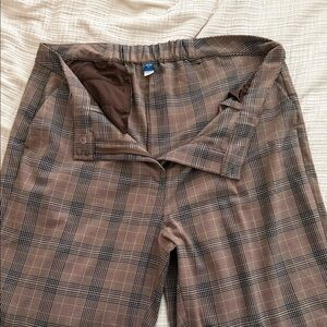 Old Navy Taylor Wide Leg Plaid Trousers
